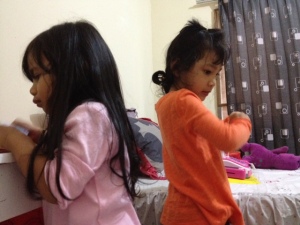 Kiddos hanging around in my room